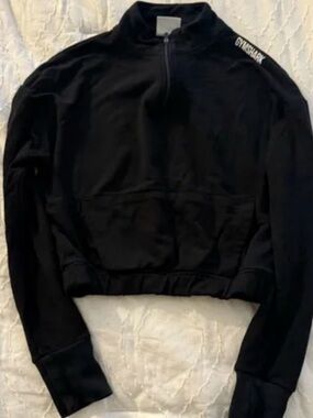 Gymshark Dark Gray / Black Athletic Jacket with Label